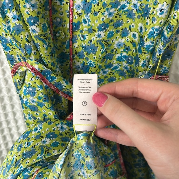 Cinq a Sept Hazel Floral Satin Midi Shirtdress Size 6 - Picture 12 of 12